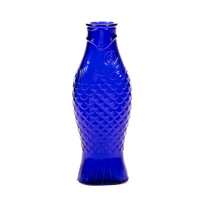 Fish Bottle Cobalt Blue